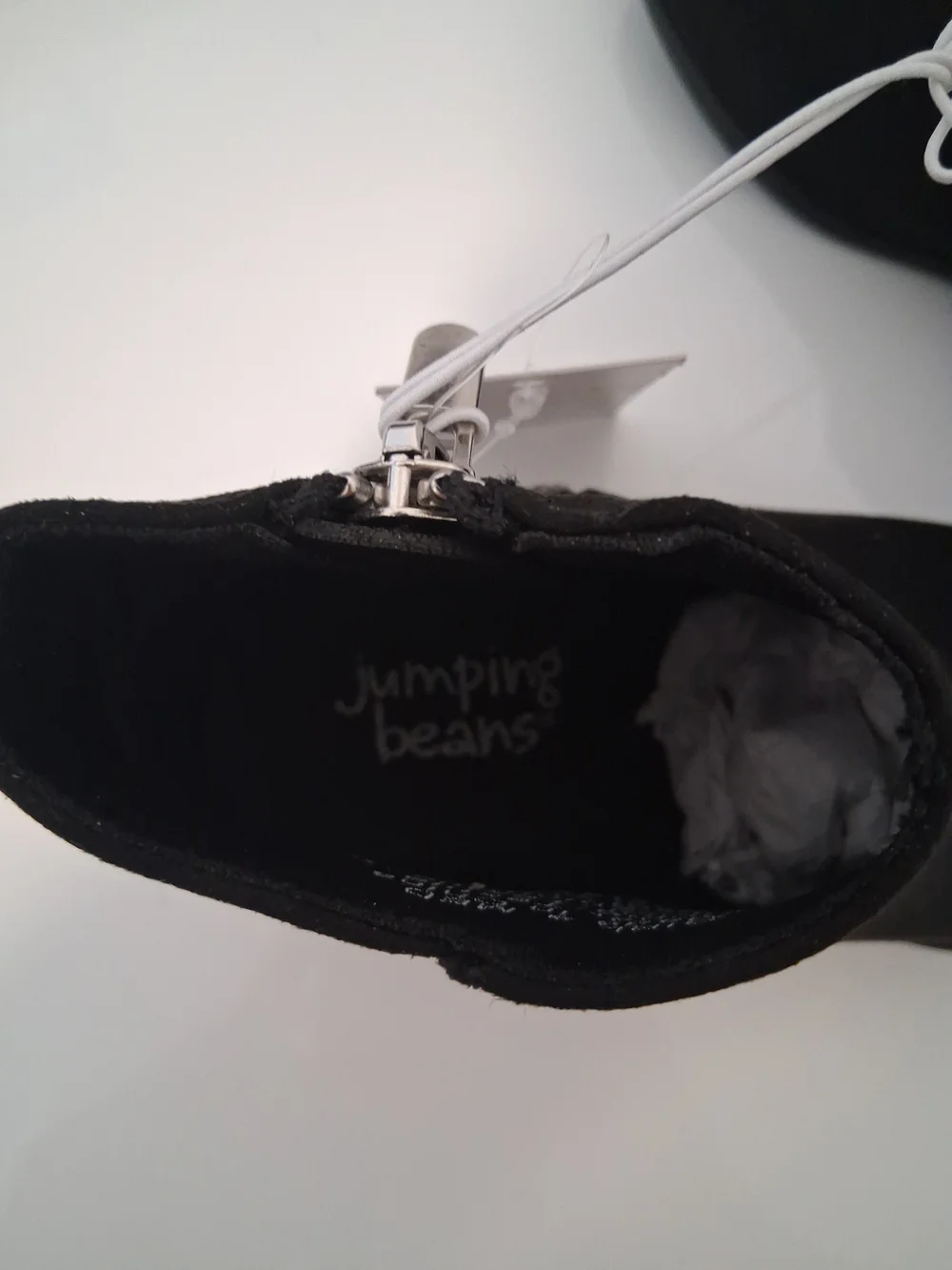 jumping beans Black Suede-Look Ankle Booties with Side Zip Size 8